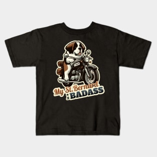 St. Bernard Biker Kids T-Shirt